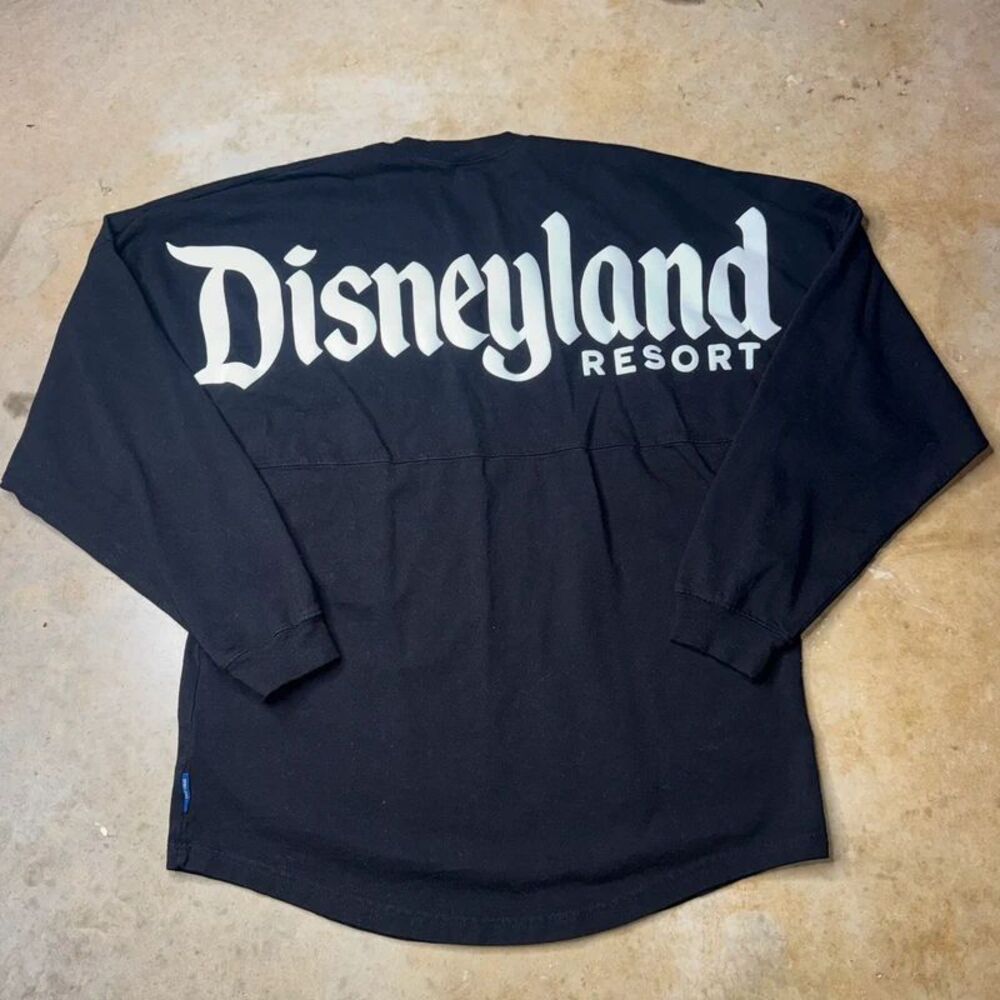 Disney Parks Disneyland Resort Black Spirit Jersey White Puff Print Size Small